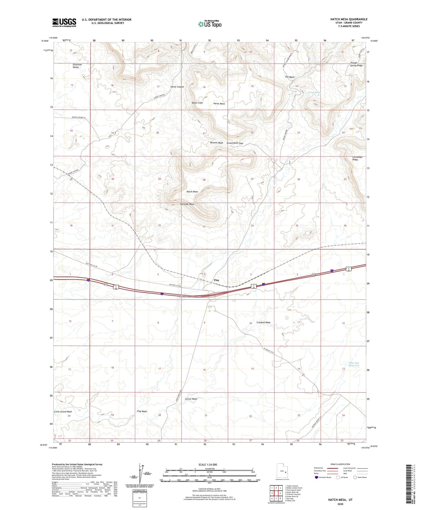 Hatch Mesa Utah US Topo Map Image