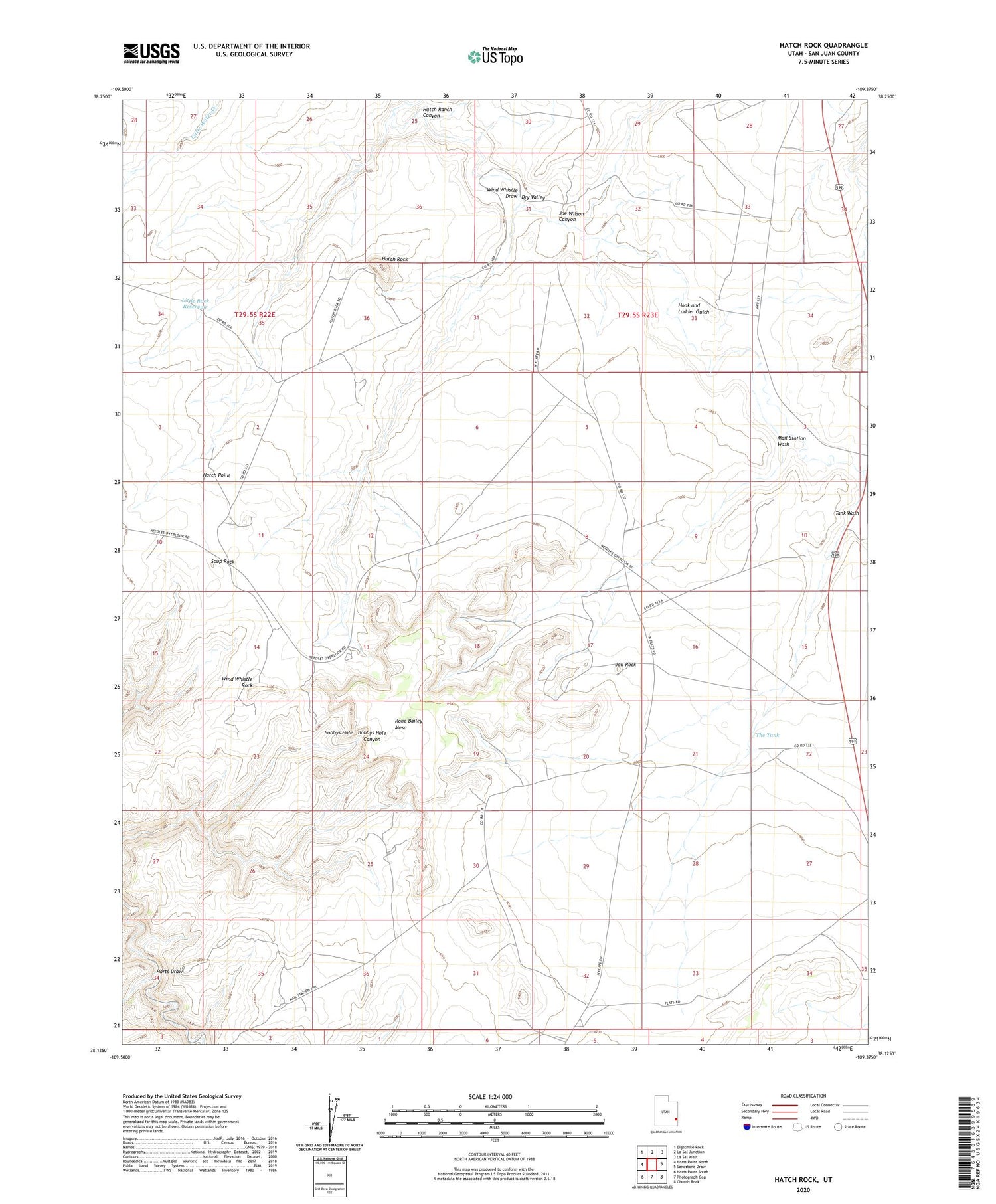 Hatch Rock Utah US Topo Map Image