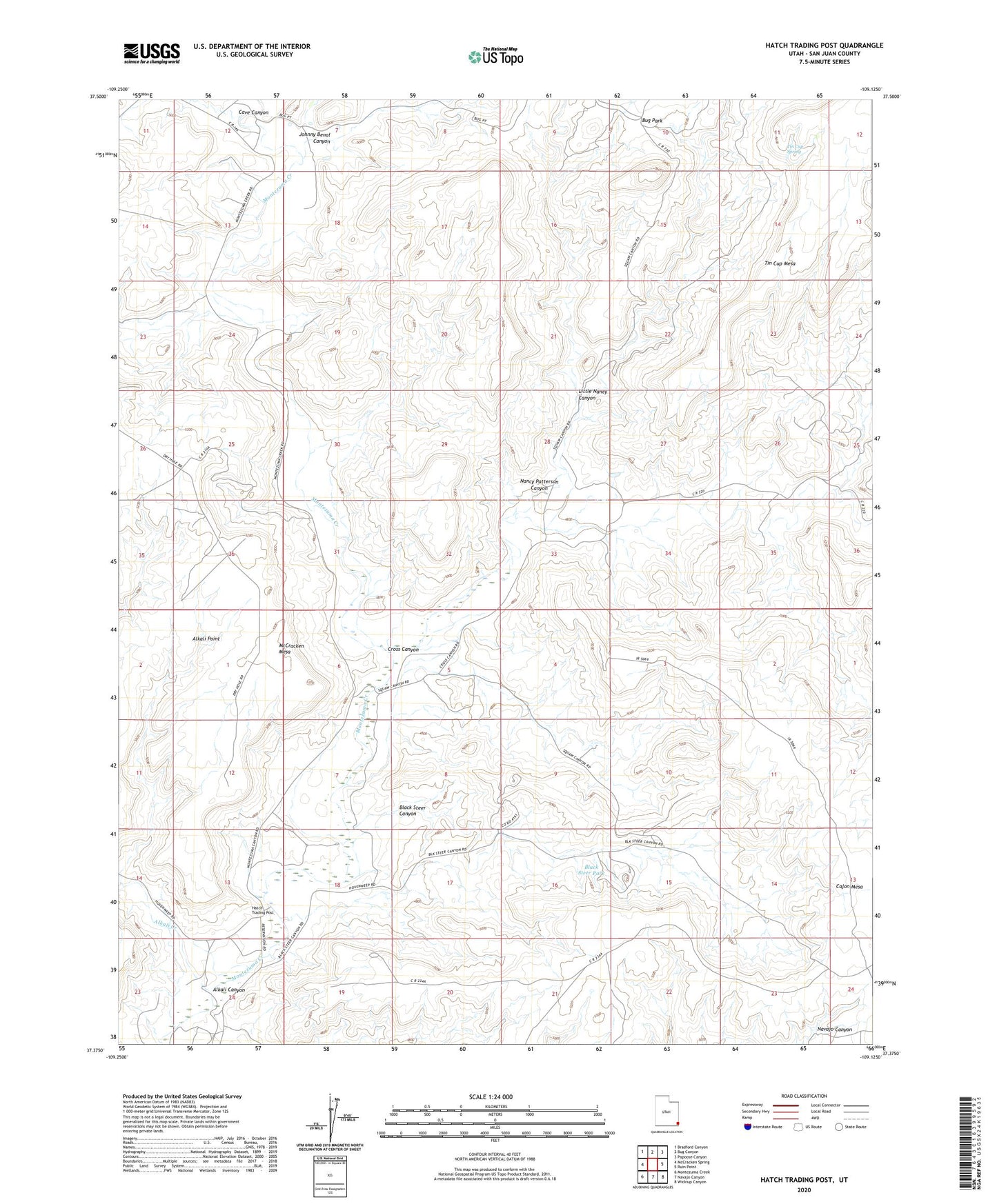 Hatch Trading Post Utah US Topo Map Image