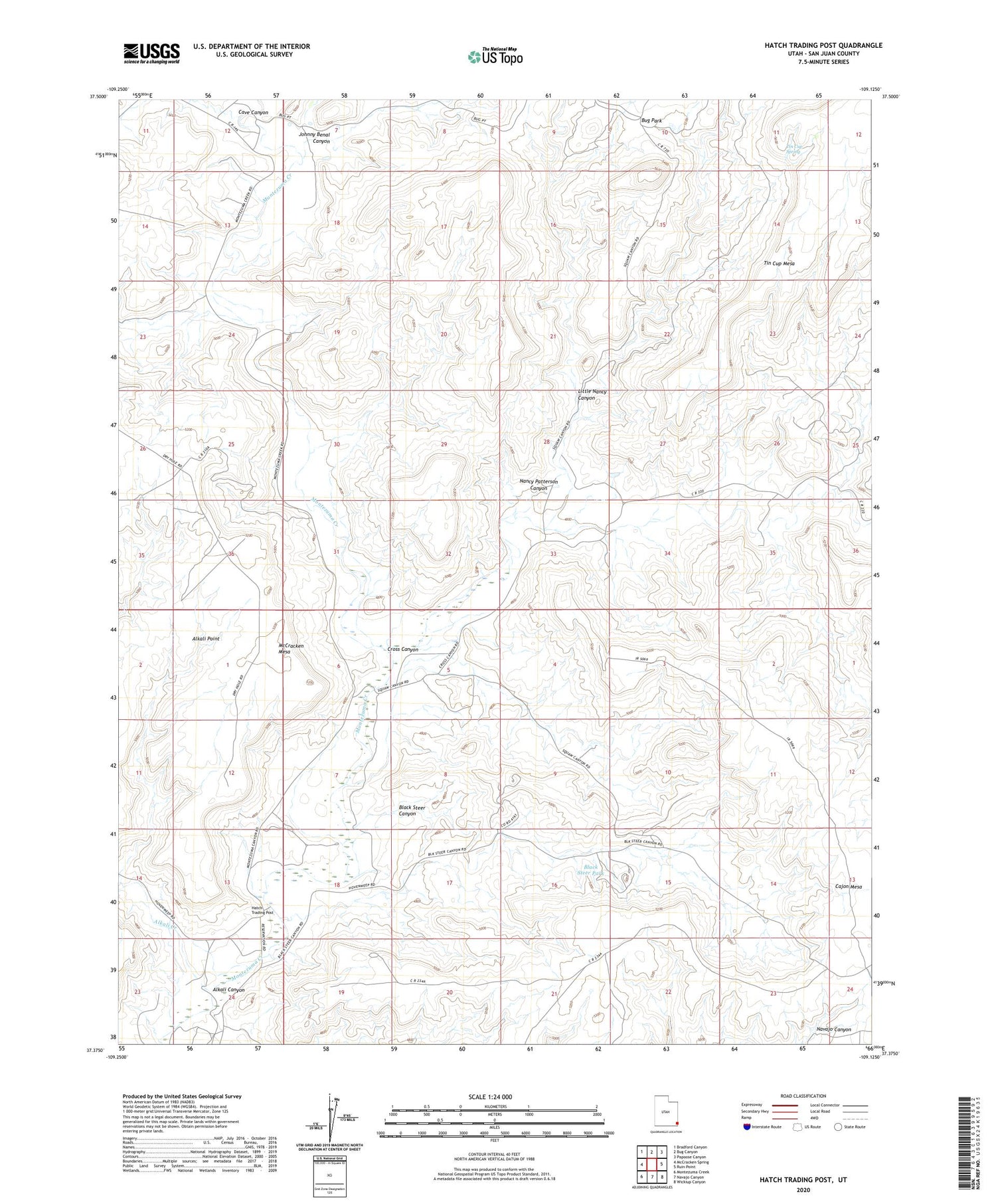 Hatch Trading Post Utah US Topo Map Image