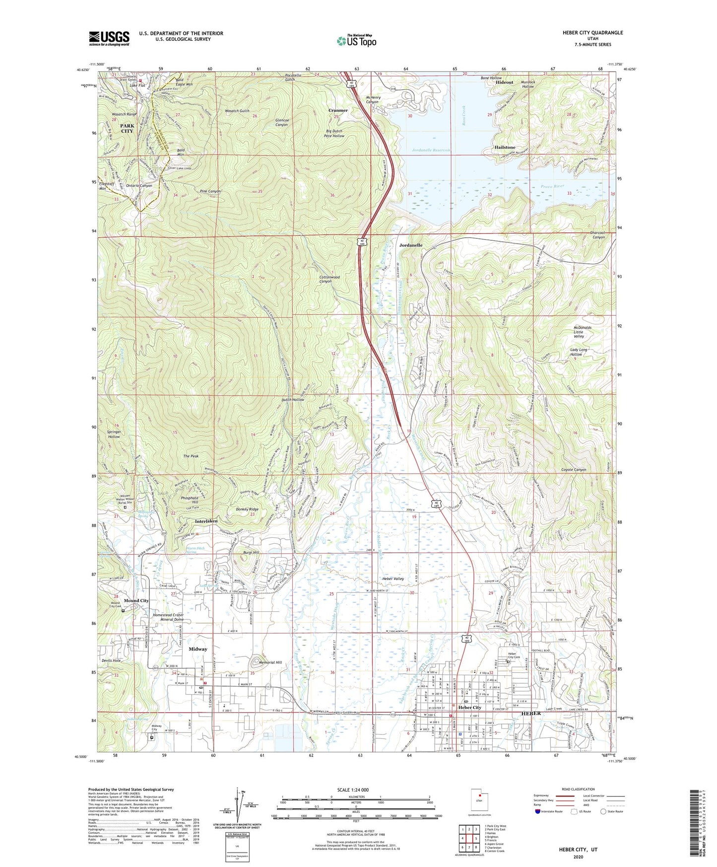 Heber City Utah US Topo Map Image