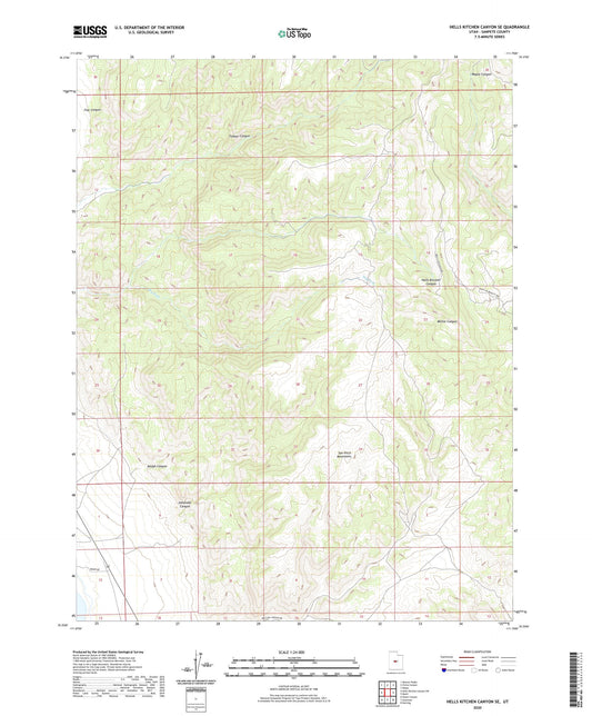 Hells Kitchen Canyon SE Utah US Topo Map Image