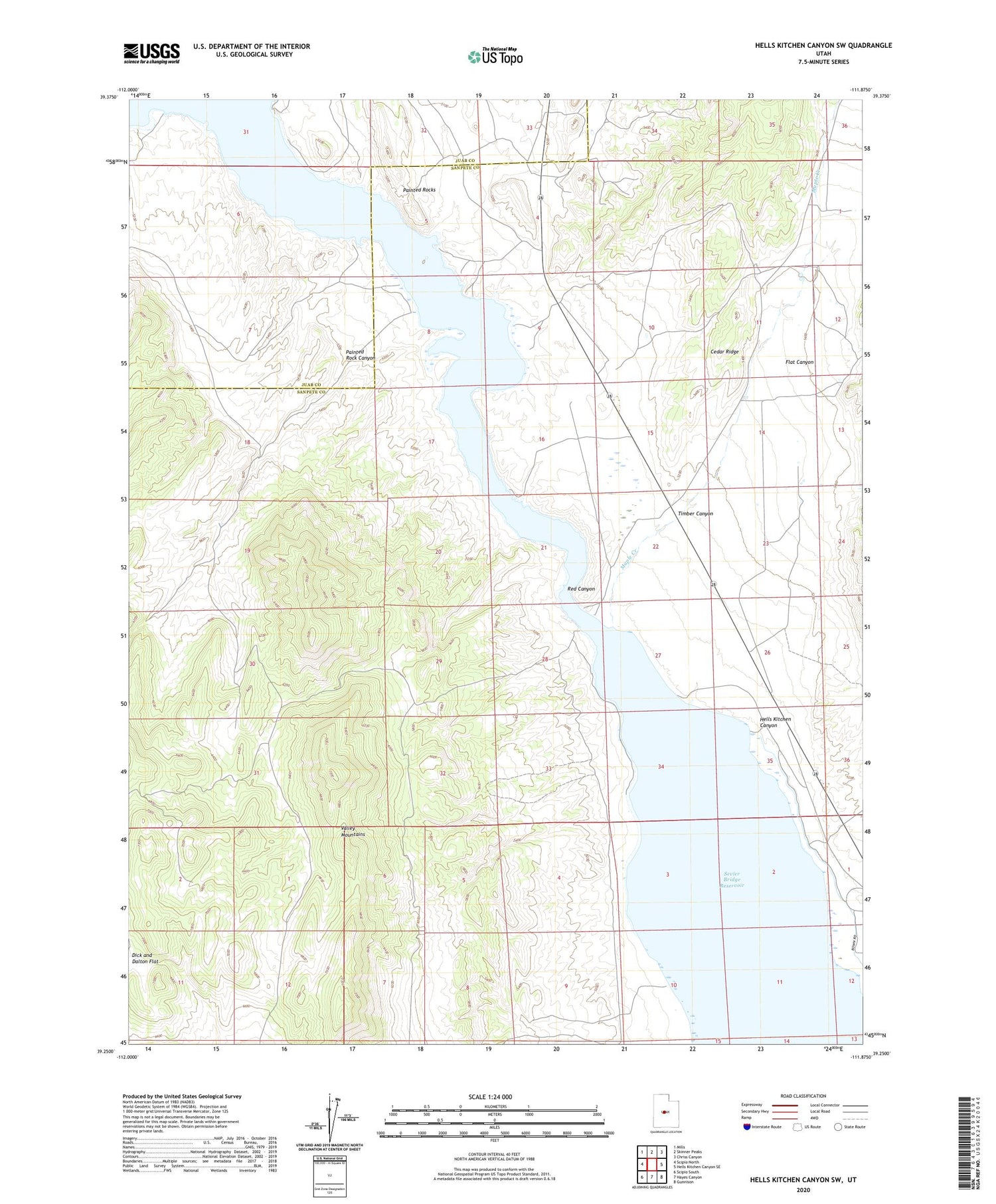 Hells Kitchen Canyon SW Utah US Topo Map Image