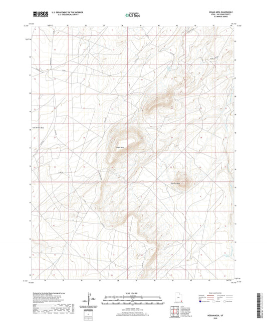 Hogan Mesa Utah US Topo Map Image