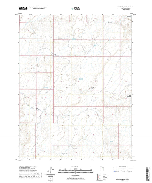 Horn Silver Gulch Utah US Topo Map Image