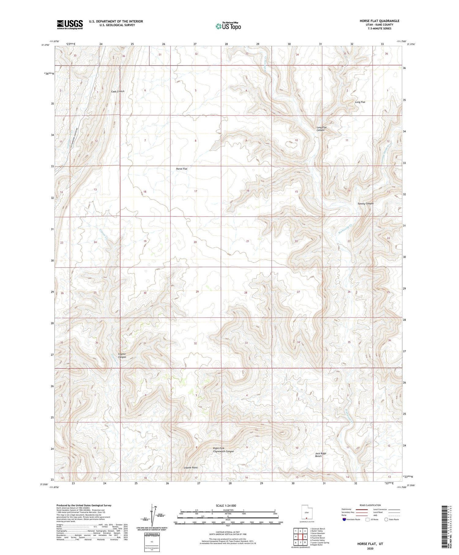 Horse Flat Utah US Topo Map Image