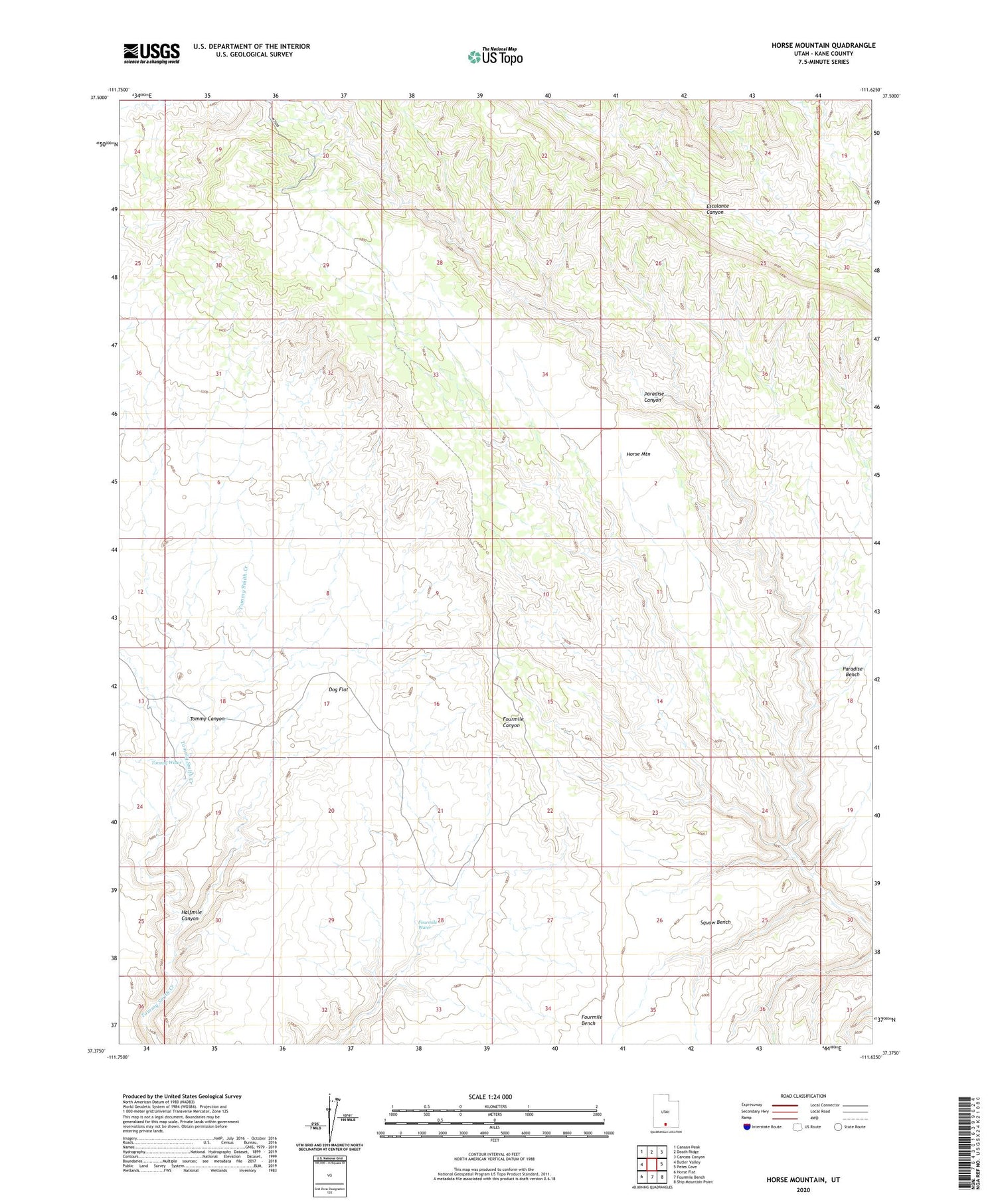 Horse Mountain Utah US Topo Map Image