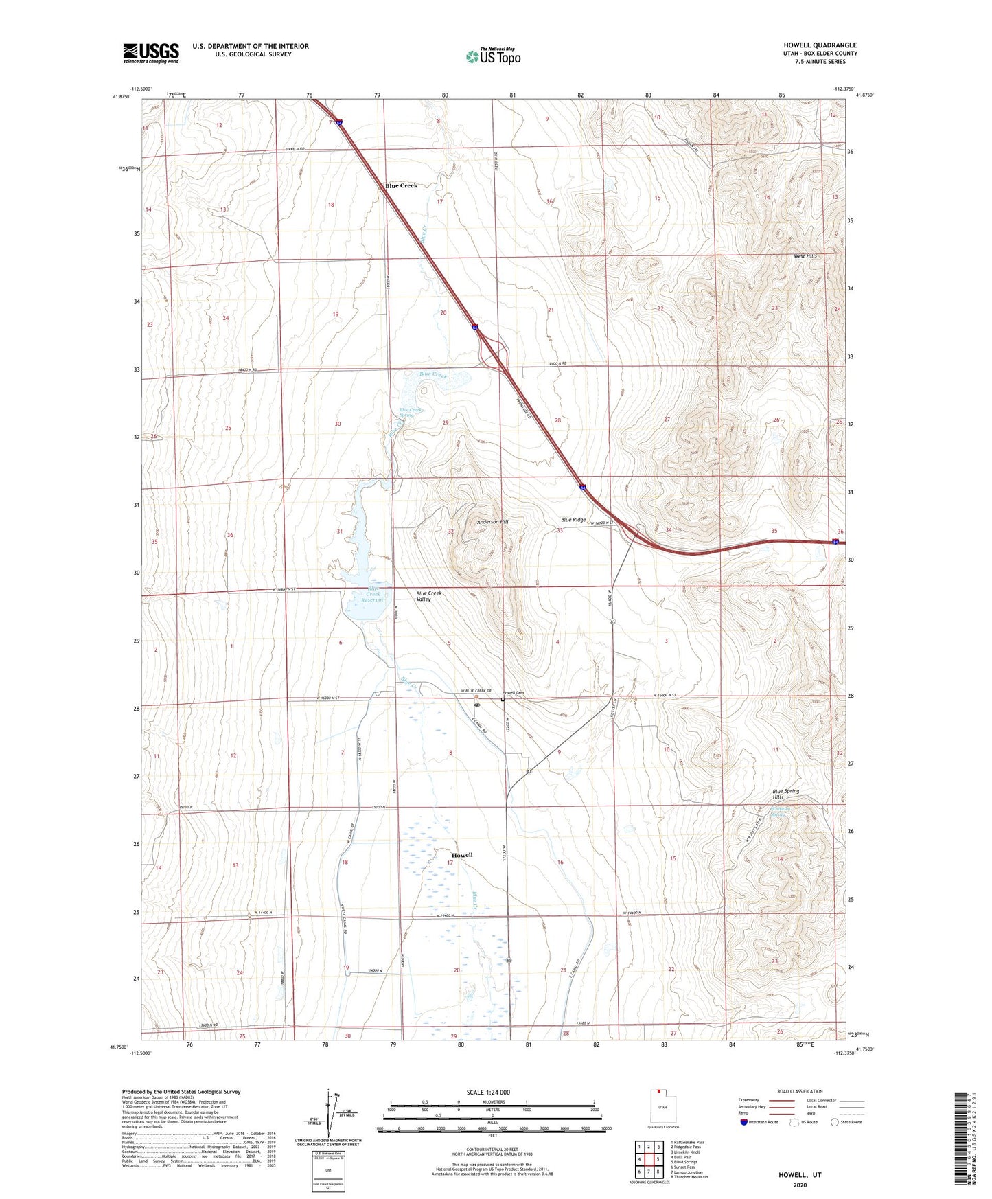 Howell Utah US Topo Map Image
