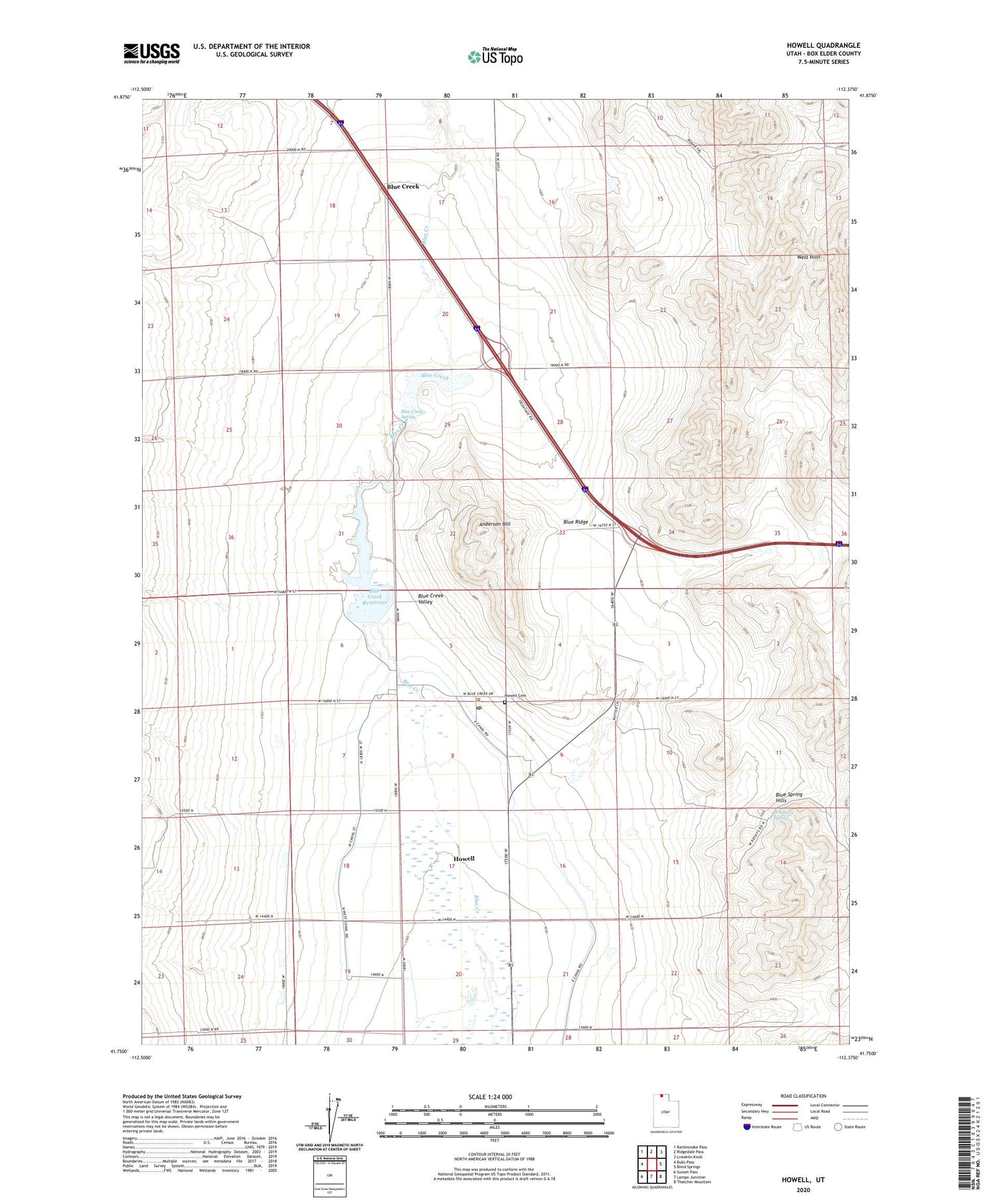 Howell Utah US Topo Map Image