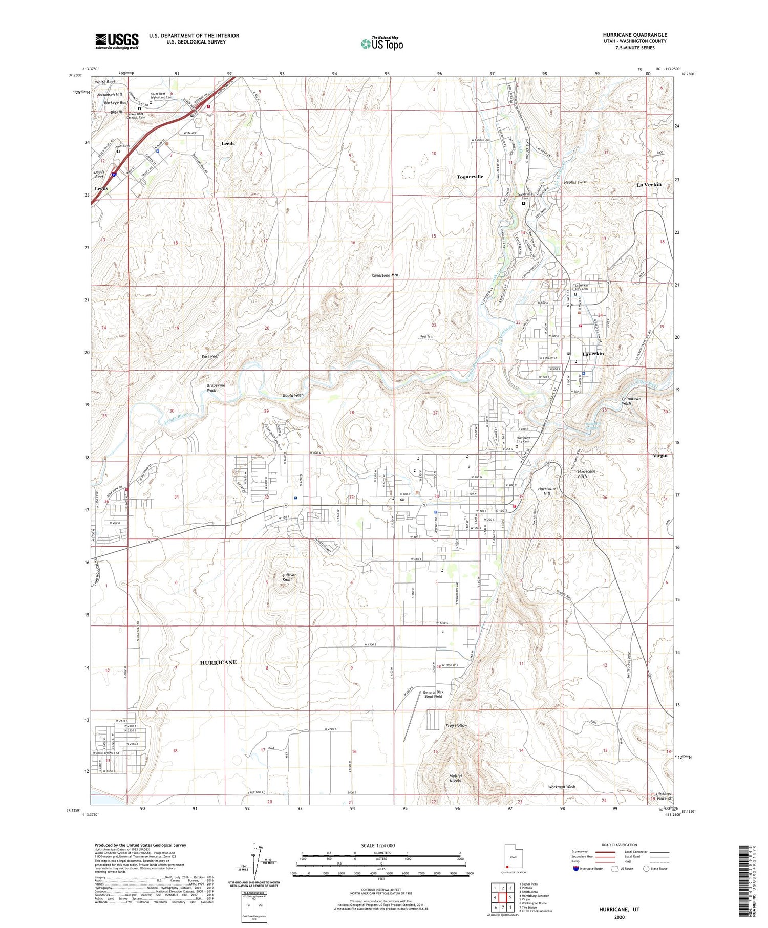 Hurricane Utah US Topo Map Image