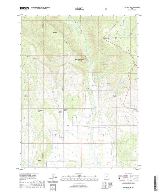 Ice Cave Peak Utah US Topo Map Image