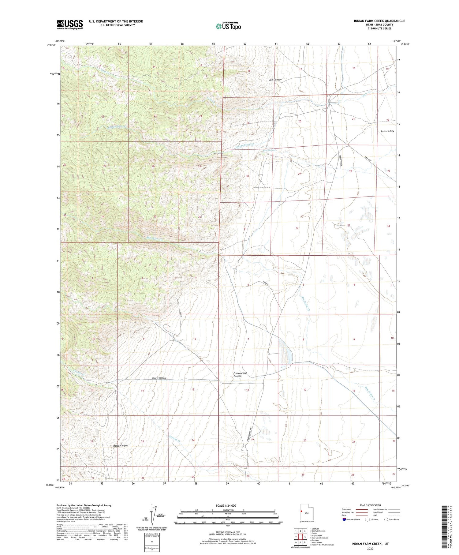 Indian Farm Creek Utah US Topo Map Image