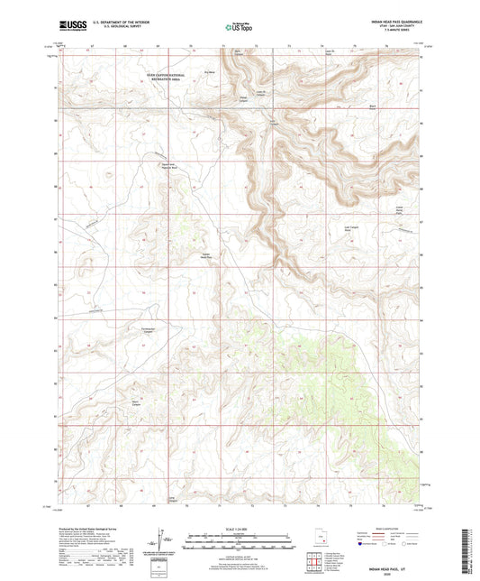 Indian Head Pass Utah US Topo Map Image