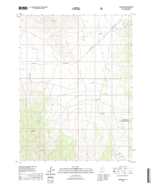 Indian Peaks Utah US Topo Map Image