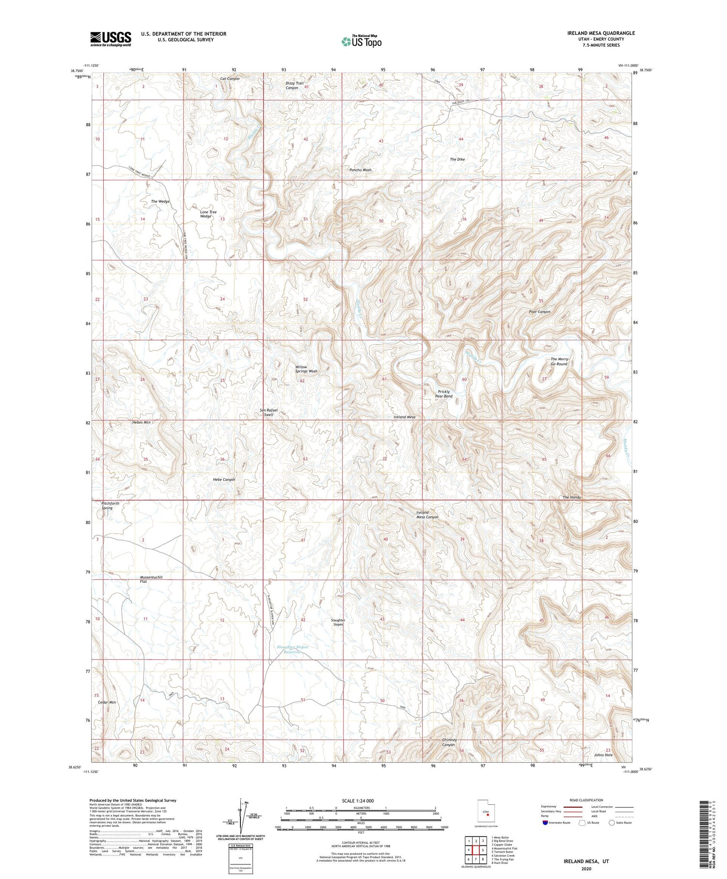 Ireland Mesa Utah US Topo Map Image