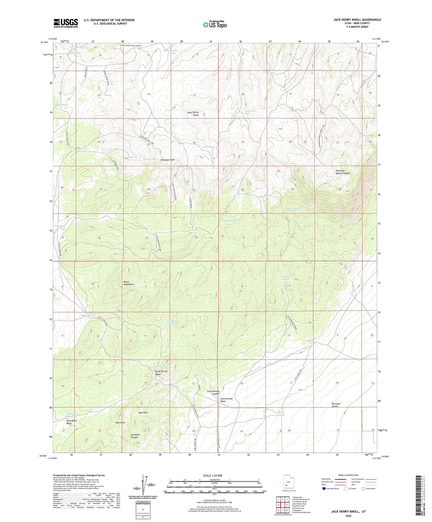 Jack Henry Knoll Utah US Topo Map Image