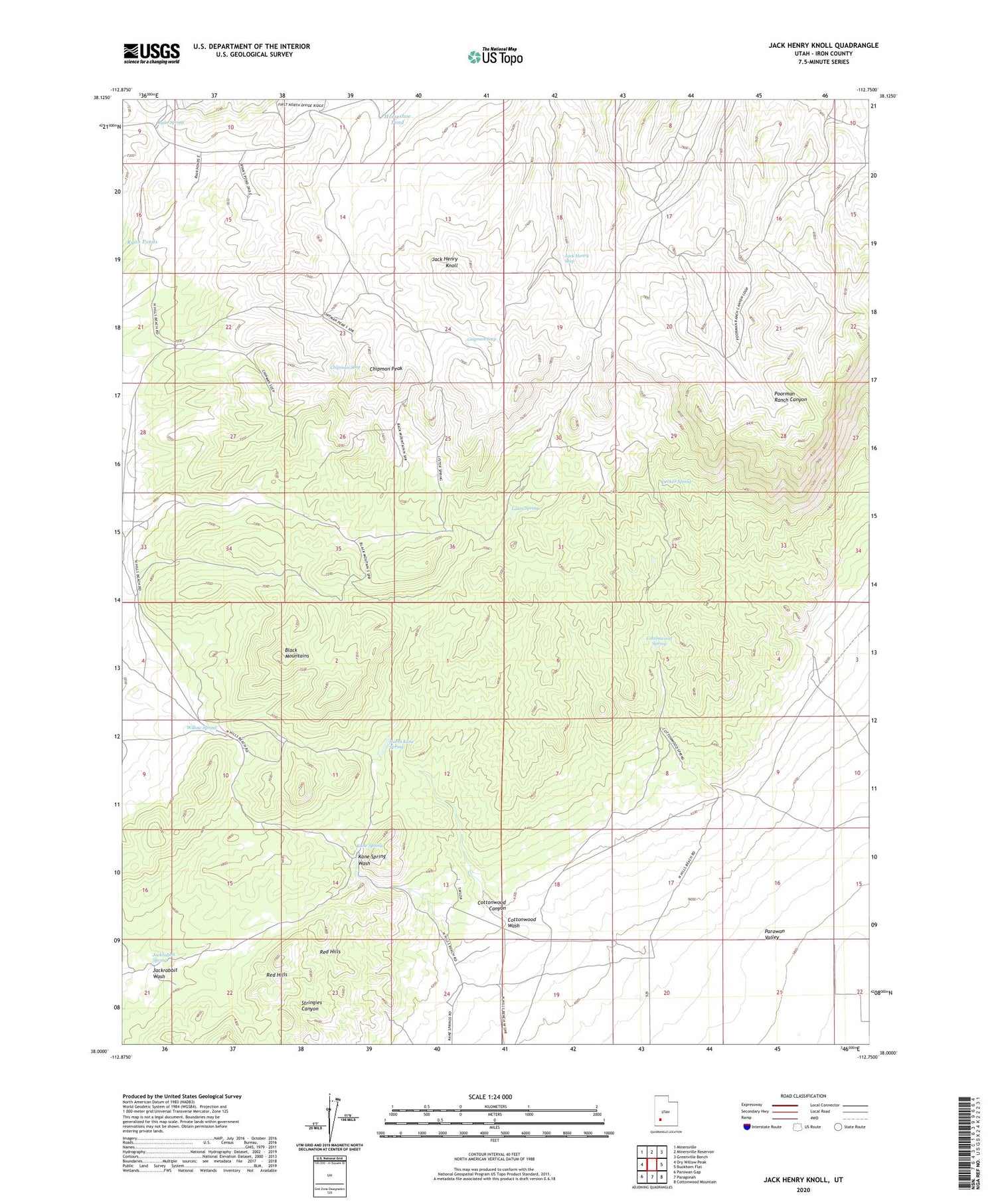 Jack Henry Knoll Utah US Topo Map Image