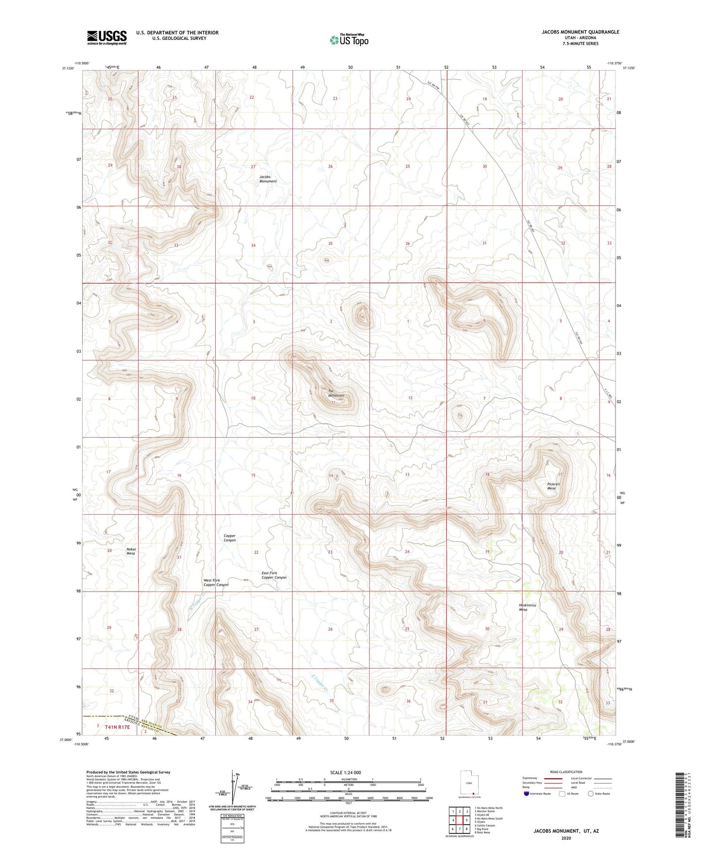 Jacobs Monument Utah US Topo Map Image