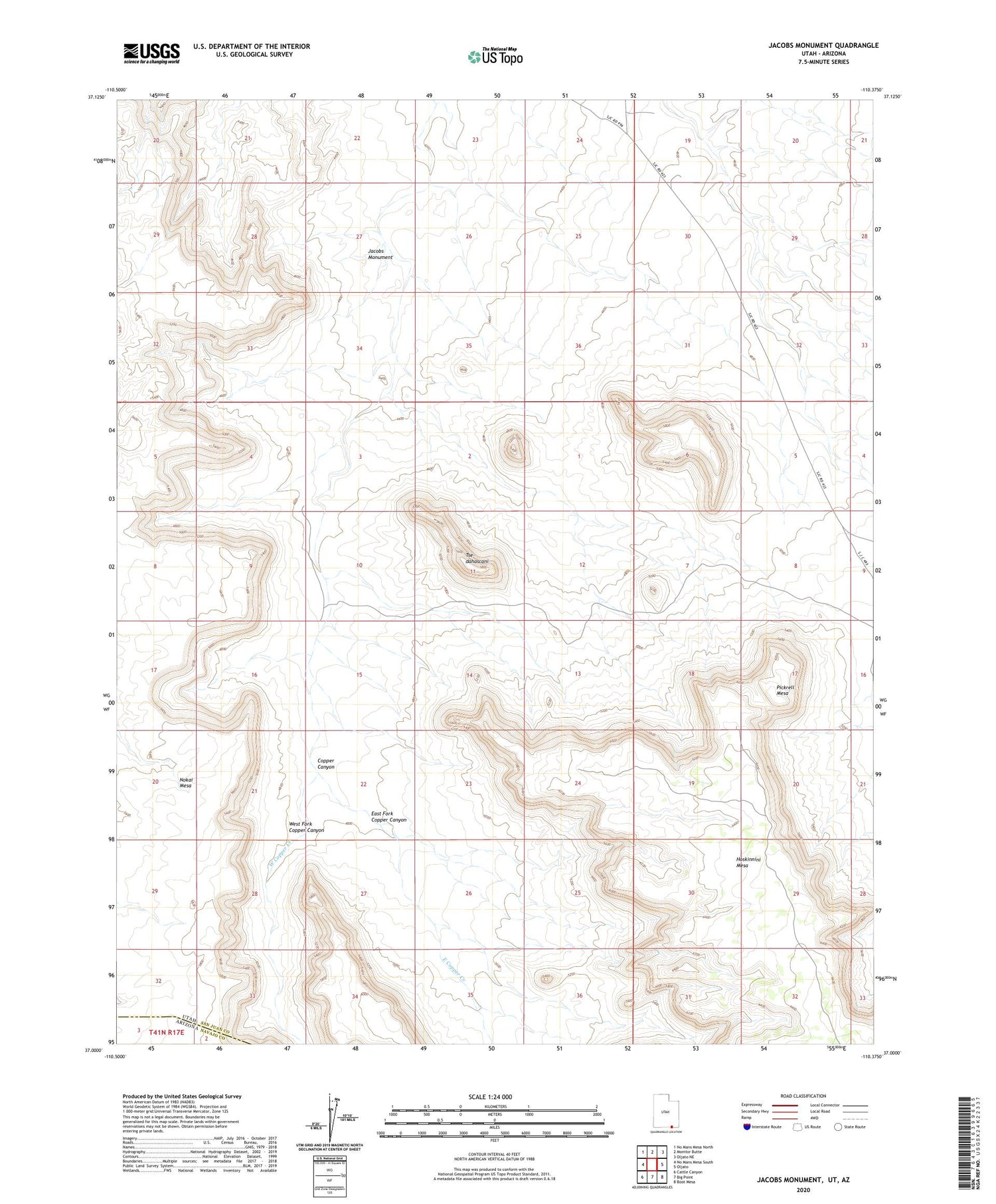 Jacobs Monument Utah US Topo Map Image