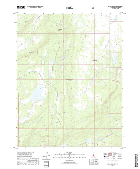 Jacobs Reservoir Utah US Topo Map Image