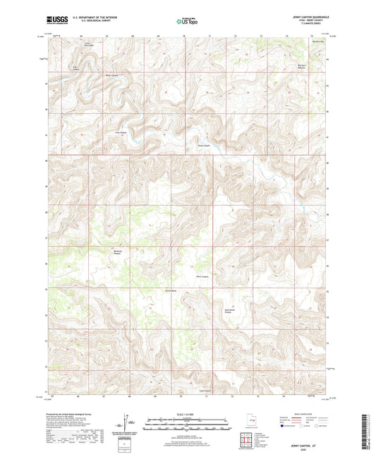Jenny Canyon Utah US Topo Map Image