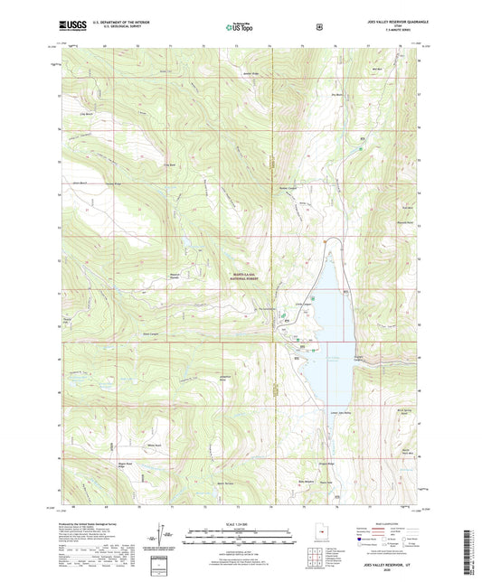 Joes Valley Reservoir Utah US Topo Map Image