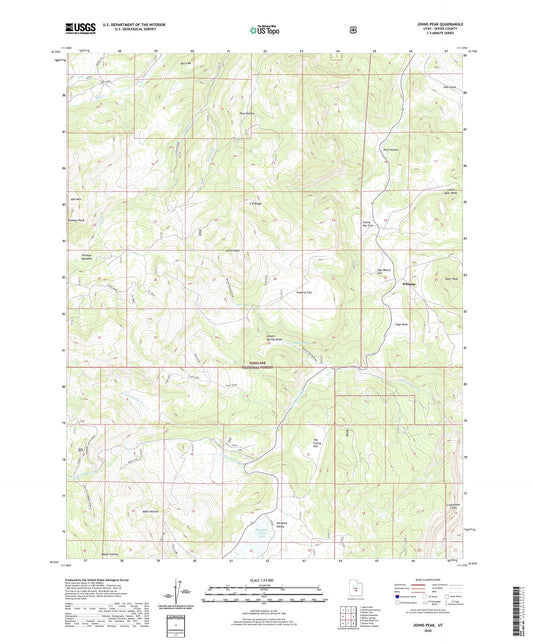 Johns Peak Utah US Topo Map Image