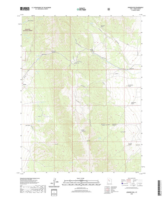Johnson Pass Utah US Topo Map Image
