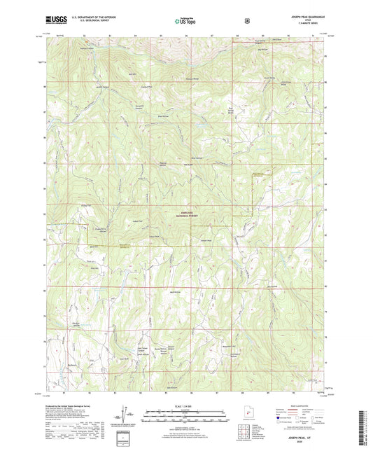 Joseph Peak Utah US Topo Map Image