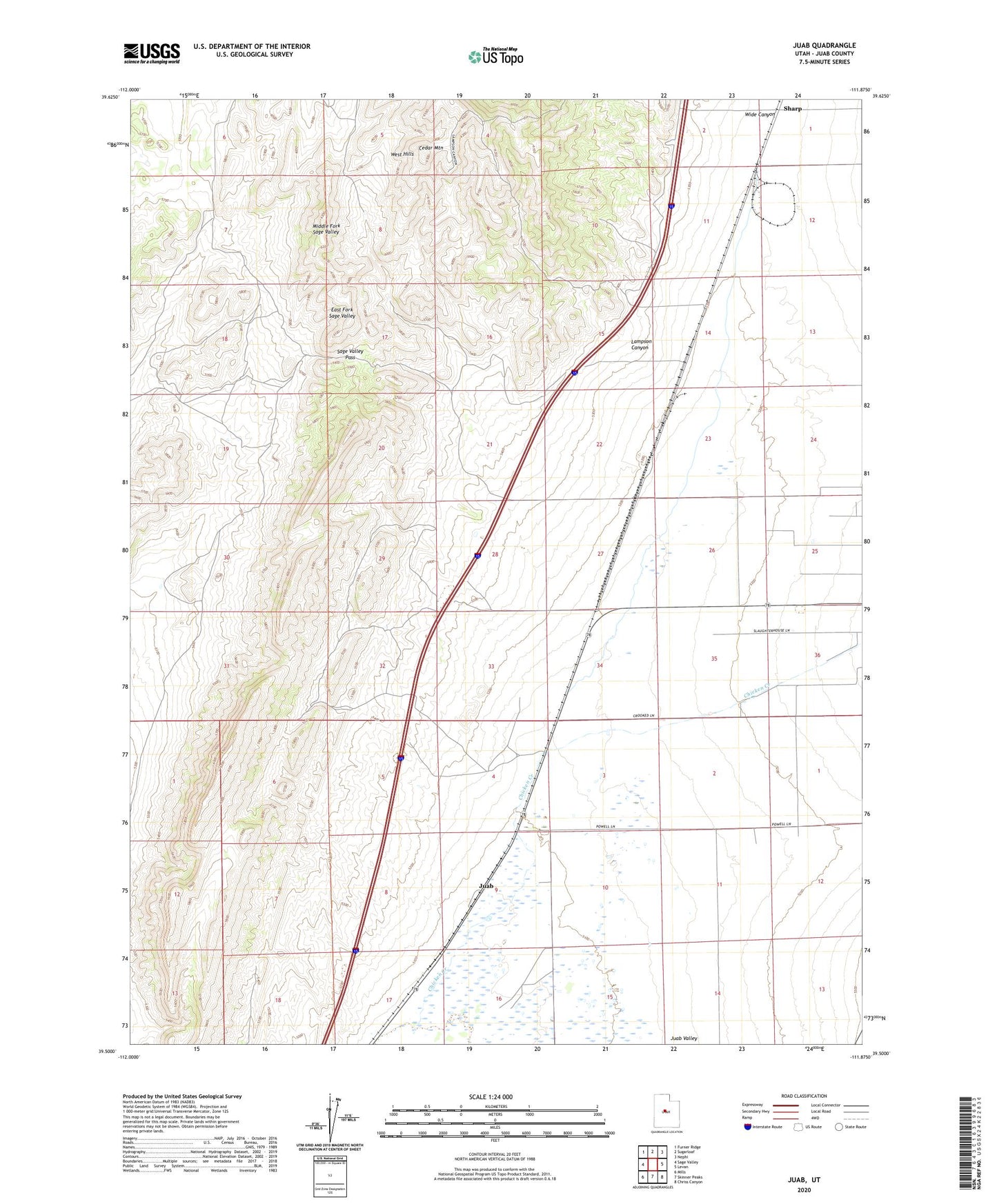 Juab Utah US Topo Map Image