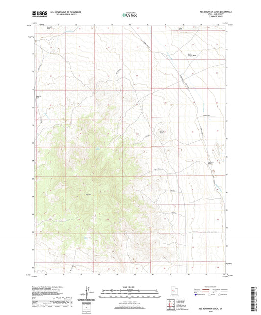 Keg Mountain Ranch Utah US Topo Map Image