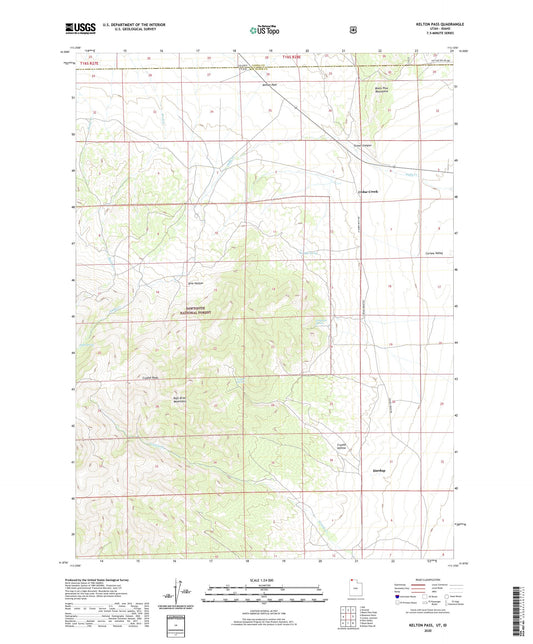 Kelton Pass Utah US Topo Map Image