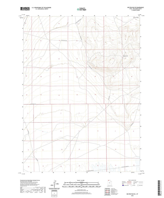 Kelton Pass SE Utah US Topo Map Image