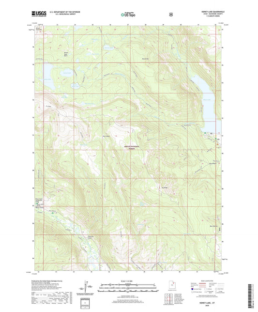Kidney Lake Utah US Topo Map Image