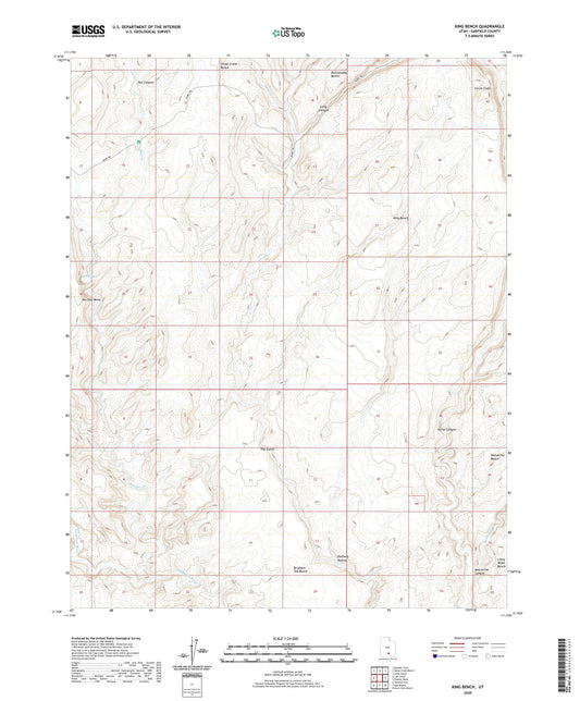 King Bench Utah US Topo Map Image