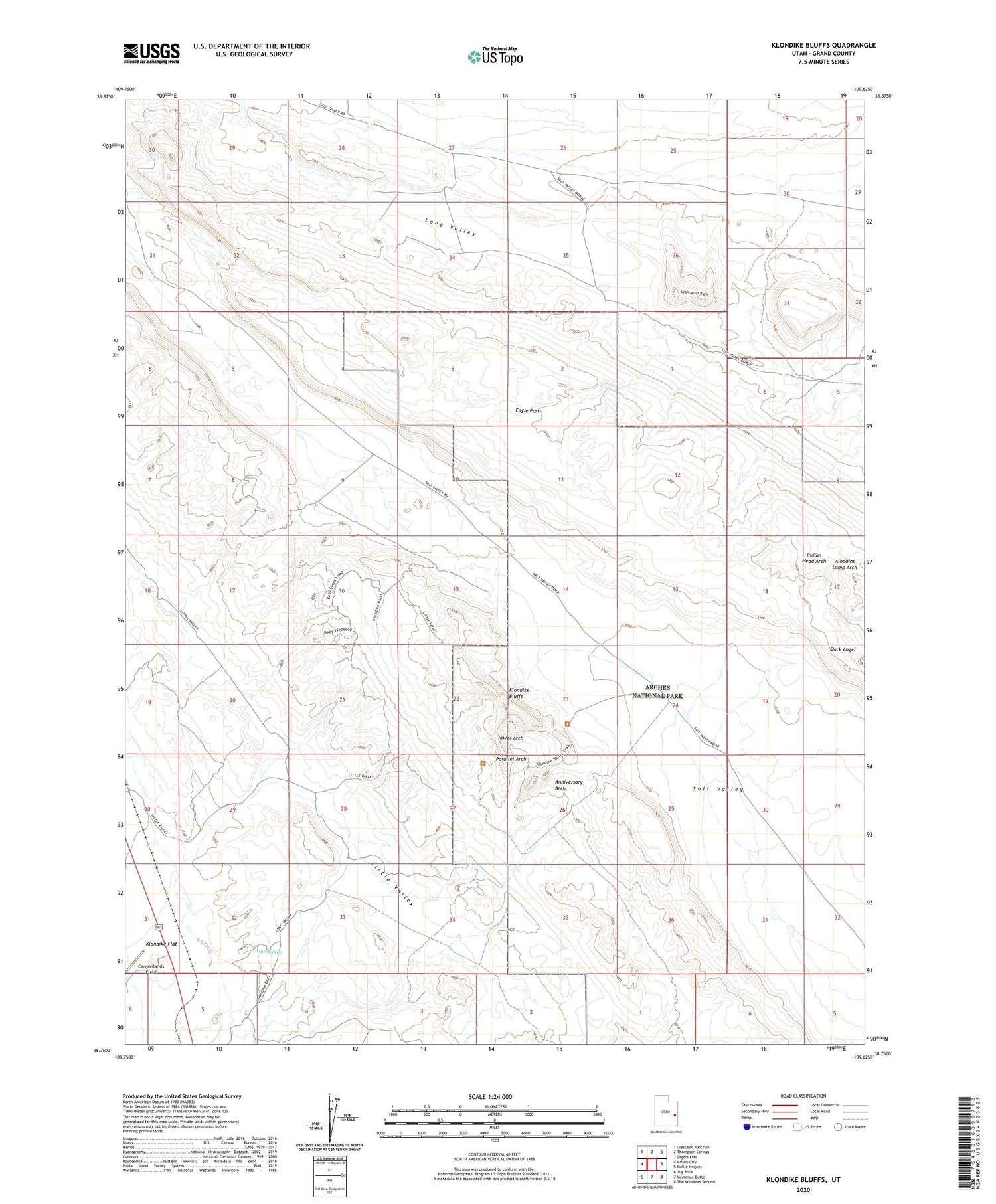 Klondike Bluffs Utah US Topo Map Image