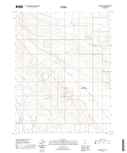 Klondike Bluffs Utah US Topo Map Image