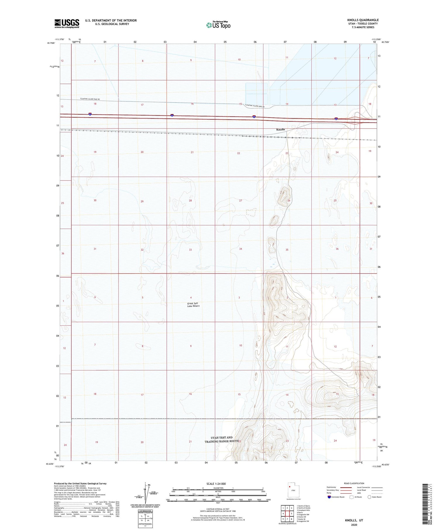 Knolls Utah US Topo Map Image