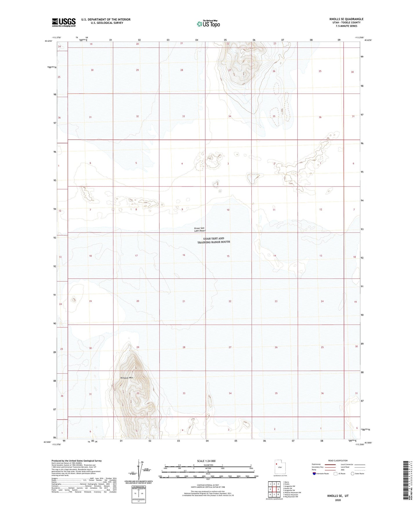 Knolls SE Utah US Topo Map Image
