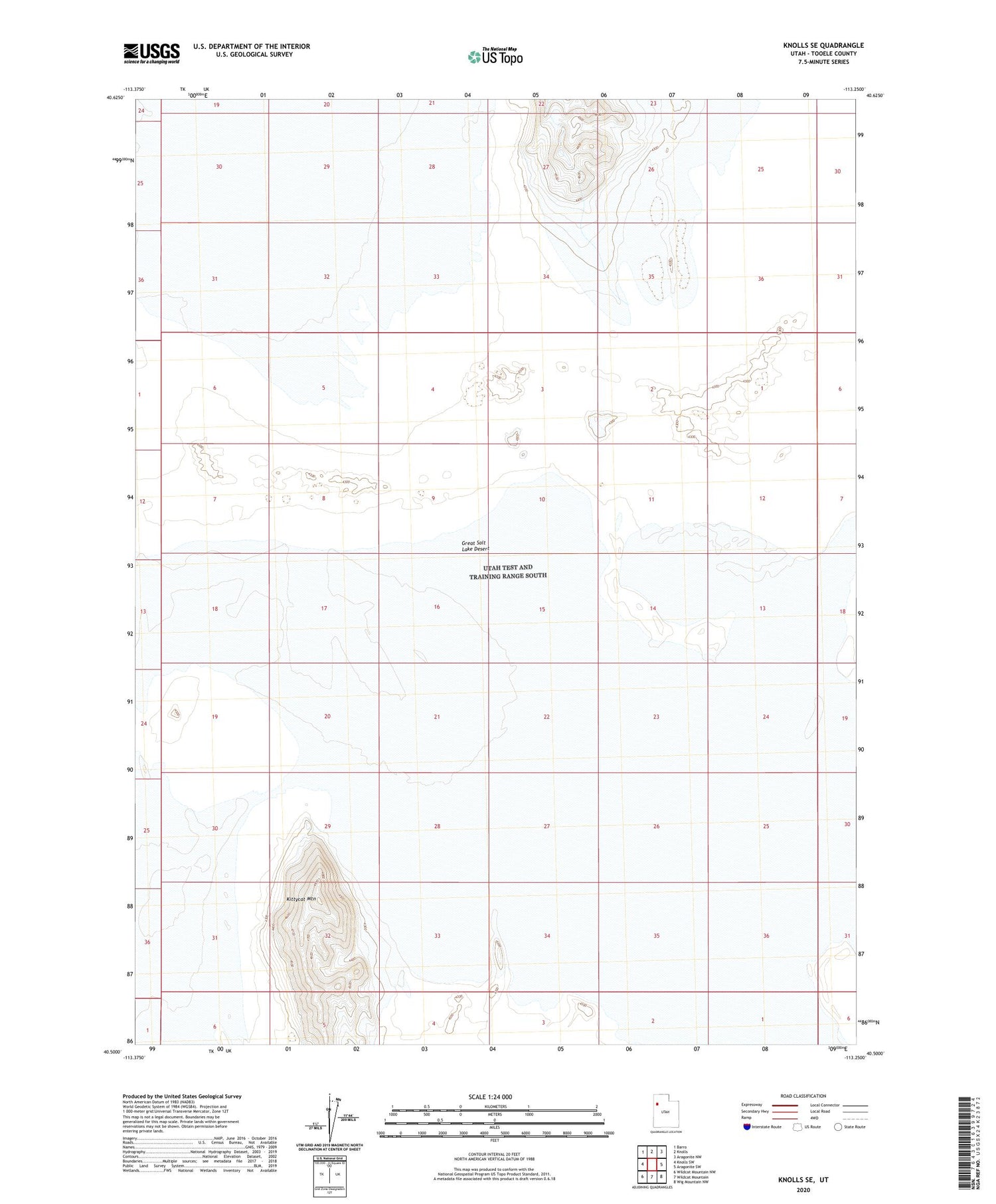 Knolls SE Utah US Topo Map Image