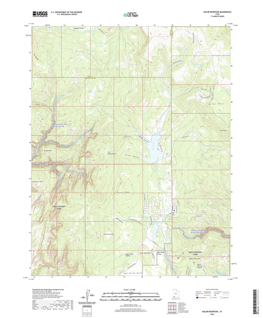Kolob Reservoir Utah US Topo Map Image