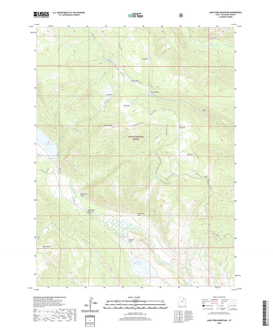 Lake Fork Mountain Utah US Topo Map Image