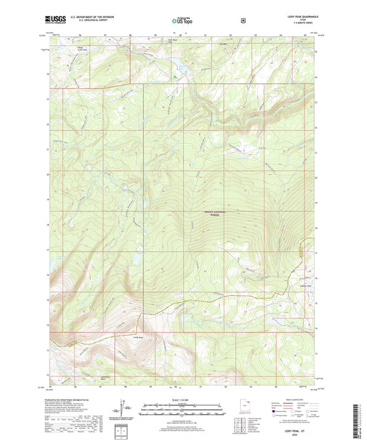 Leidy Peak Utah US Topo Map Image