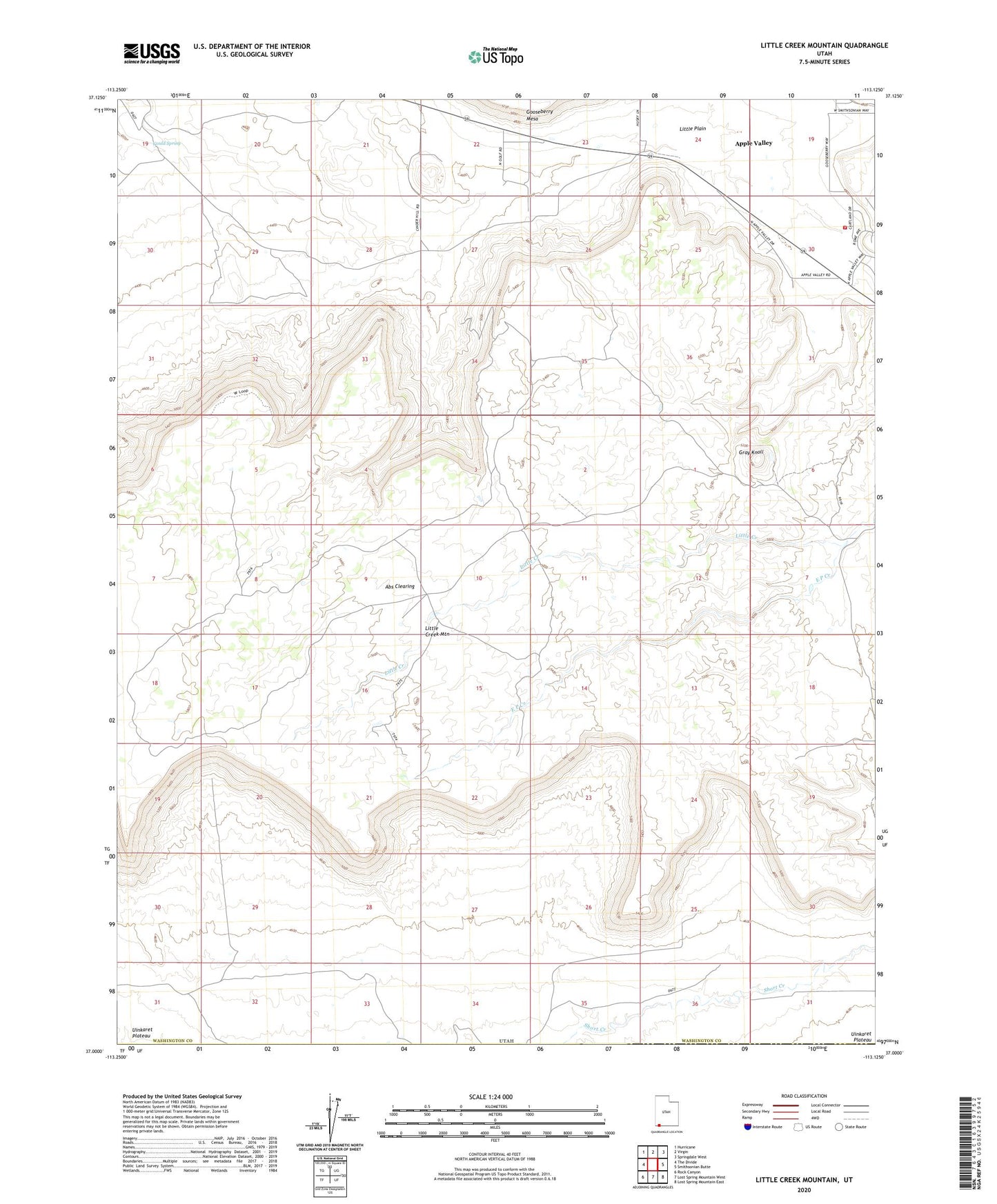 Little Creek Mountain Utah US Topo Map Image