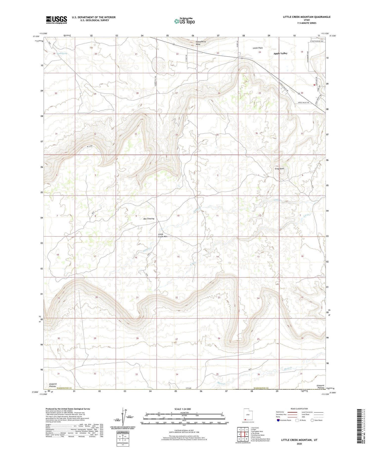 Little Creek Mountain Utah US Topo Map Image