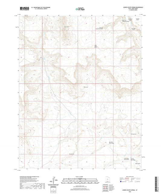 Lower Coyote Spring Utah US Topo Map Image