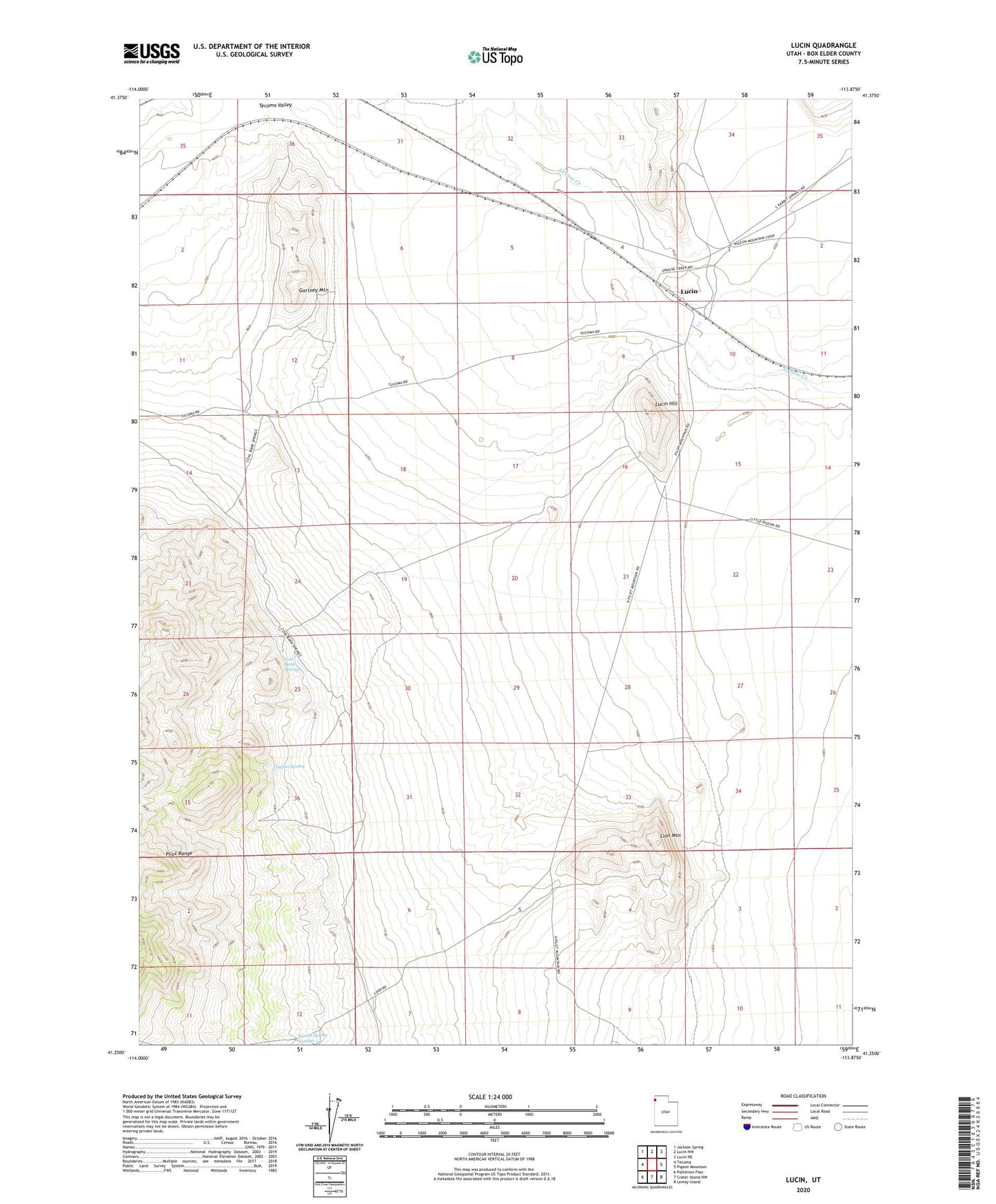 Lucin Utah US Topo Map Image