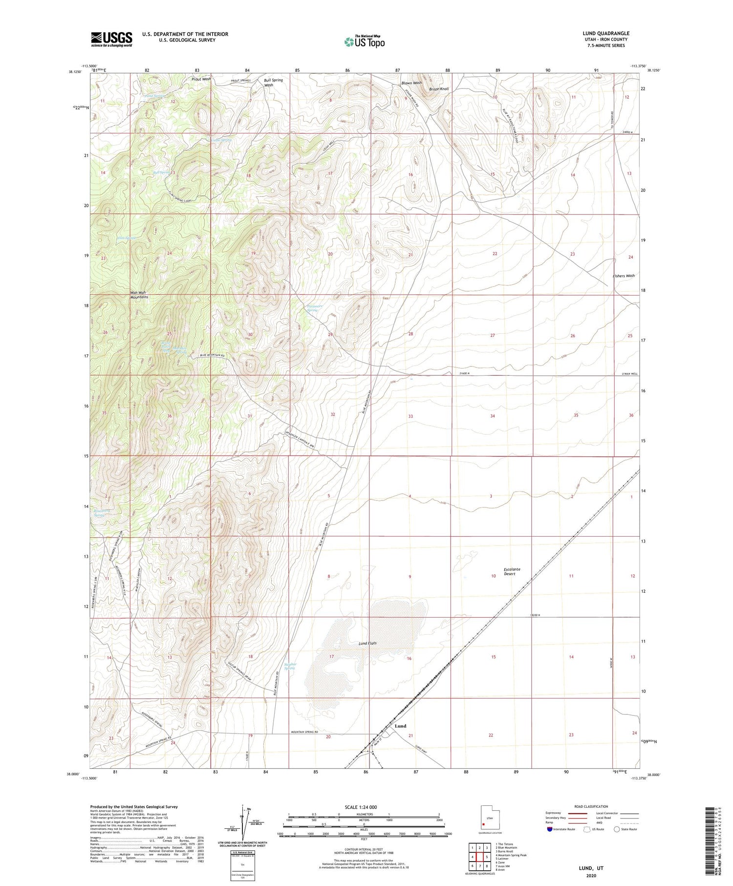 Lund Utah US Topo Map Image