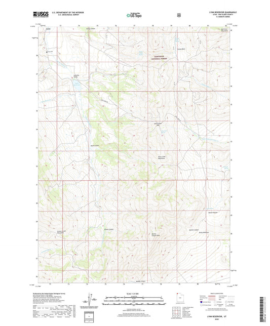 Lynn Reservoir Utah US Topo Map Image