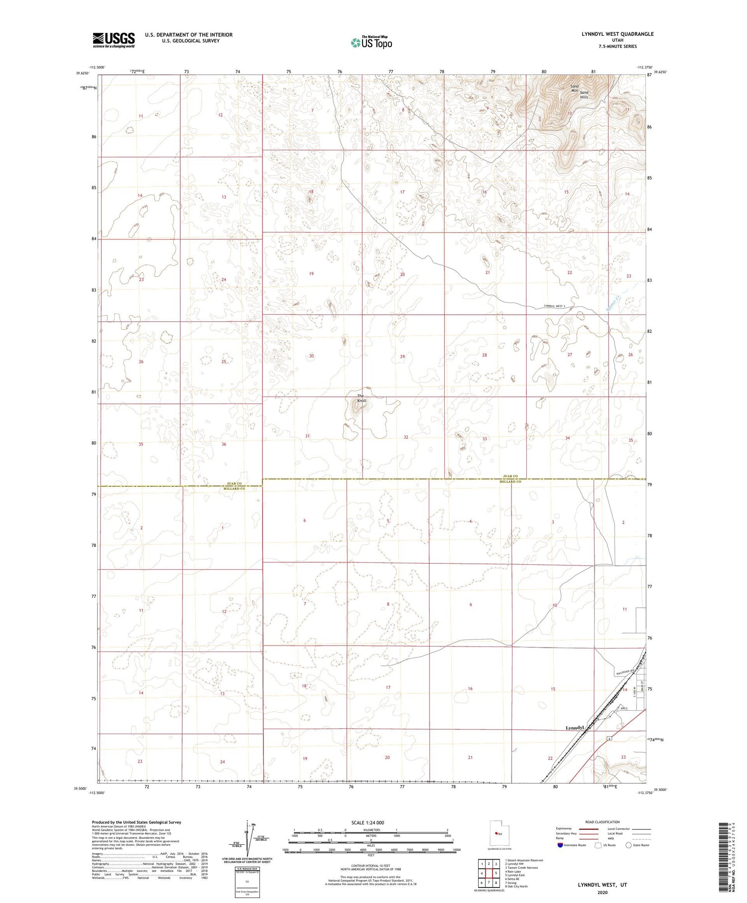 Lynndyl West Utah US Topo Map Image